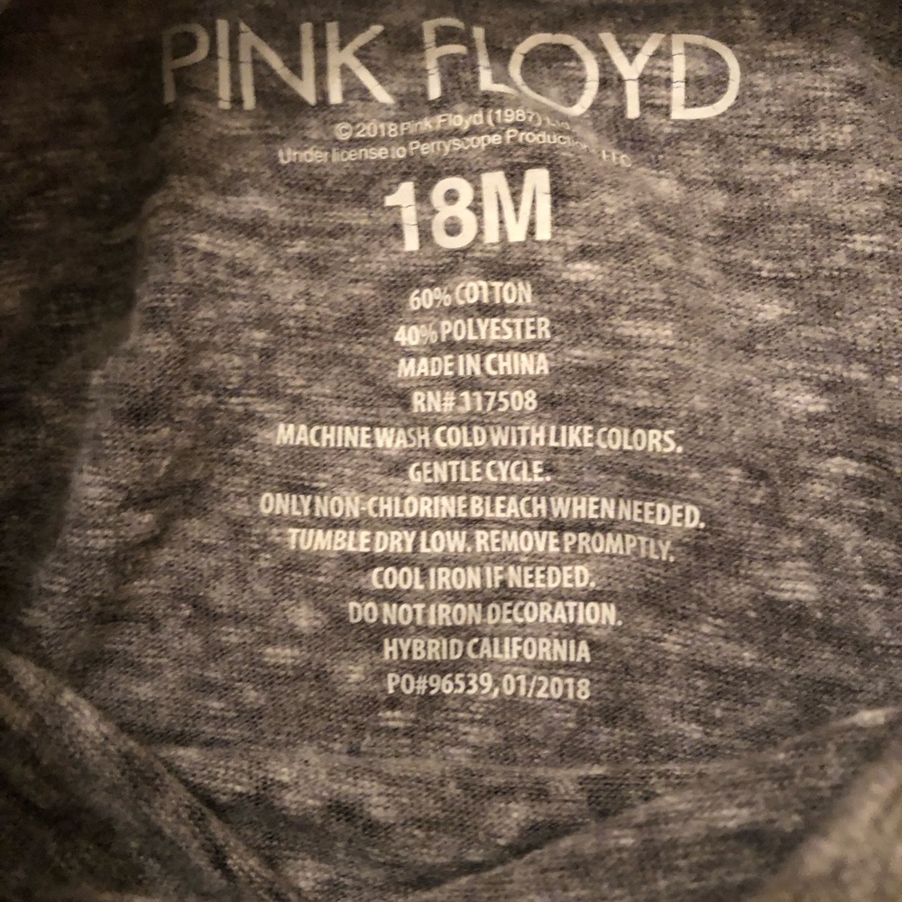 Pink Floyd Toddler Baby tshirt 18 m - Picture 2 of 3